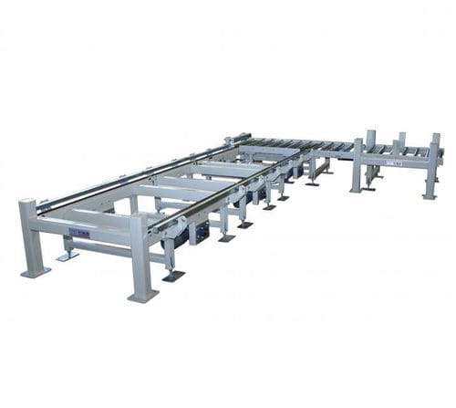 Discharge unit with chain conveyor - KRAUS Betriebsausstattung und Fördertechnik GmbH - for roller conveyors