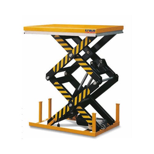 Double-scissor lift table - HTCD 4000 - KRAUS Betriebsausstattung und Fördertechnik GmbH - electro-hydarulic / stationary