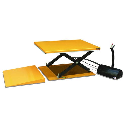 Simple scissor lift table - HTCF 2001 - KRAUS Betriebsausstattung und Fördertechnik GmbH - electro-hydarulic / stationary
