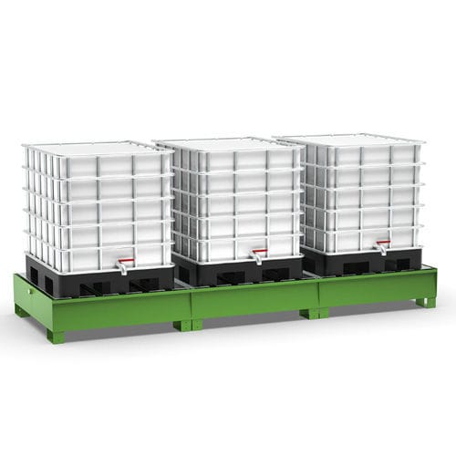 IBC container containment bund - 013494 - COMI endless storage - for drums / modular / with galvanized grid