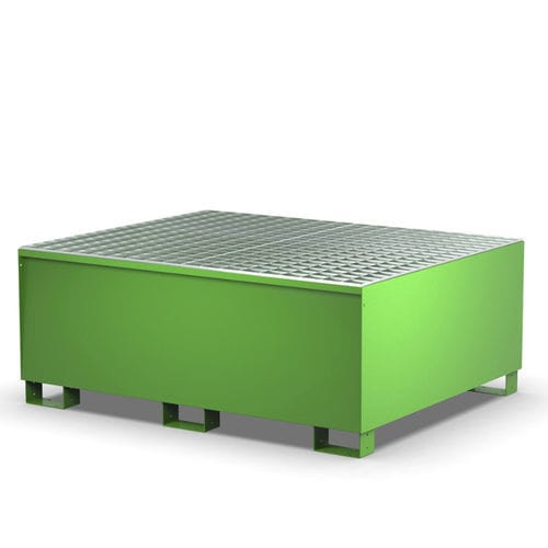 Drum spill pallet - 002931 - COMI endless storage - galvanised steel / with galvanized grid
