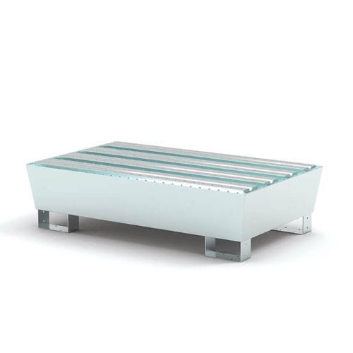 Drum spill pallet - 002207 - COMI endless storage - galvanised steel / with galvanized grid / stackable