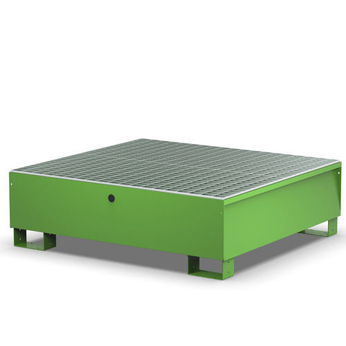 Drum spill pallet - 003006 - COMI endless storage - 4-drum / galvanised steel / with galvanized grid