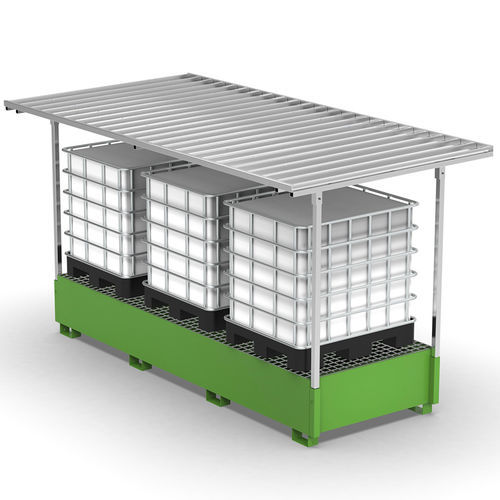 IBC container containment bund - 014293 - COMI endless storage - galvanised steel / zinc-plated steel / pallet