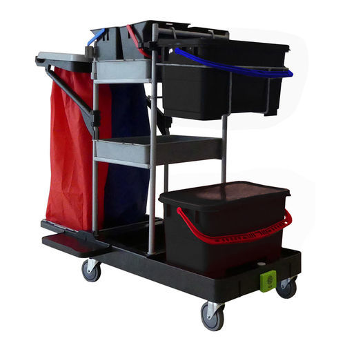 Waste collection trolley - CARR00687_0099 - ICA - plastic / with lid / with shelf