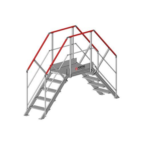 Outdoor staircase - F81345 series - FORTAL - aluminium / with landing