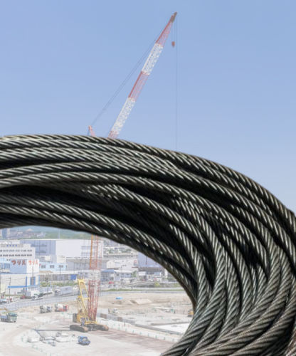 All-terrain crane hoist cable - C.F.WIREROPE, LTD - steel / flexible / assembled