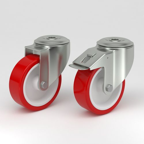 Swivel caster - S010TU series - NHK Group ApS - base plate / double / polyamide