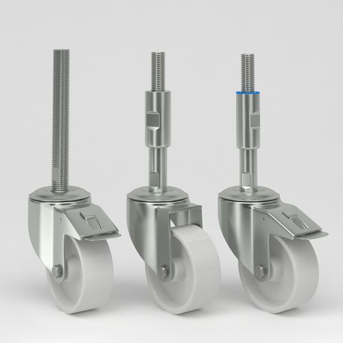 Swivel caster - S010NY080PF-Q-B13-HSC-Mxx-Lxxx - NHK Group ApS - threaded stud / double / polyamide