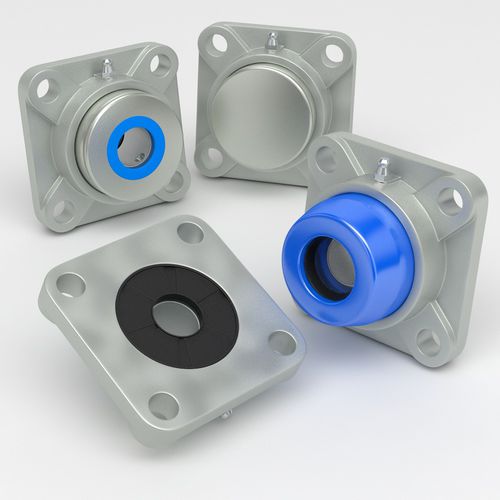 Flange bearing unit - SF series - NHK Group ApS - stainless steel / rubber / NBR