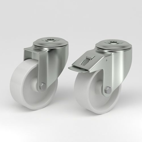 Swivel caster - Q-RND-3W series - NHK Group ApS - for medical equipment / non-marking / high load capacity