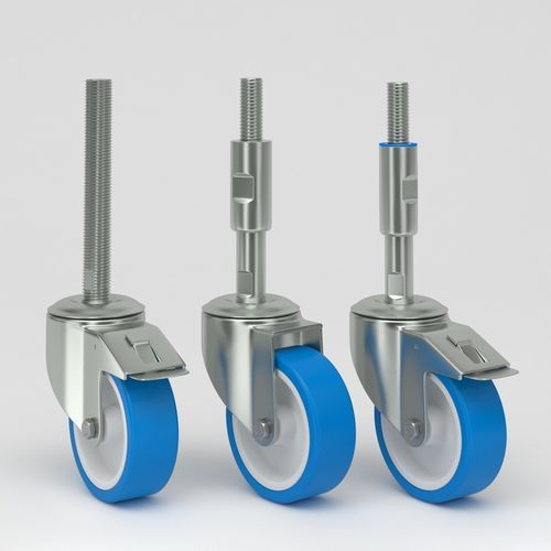 Swivel caster - Q-RND-3B-HSC-Mxx-Lxxx series - NHK Group ApS - base plate / threaded stud / tube