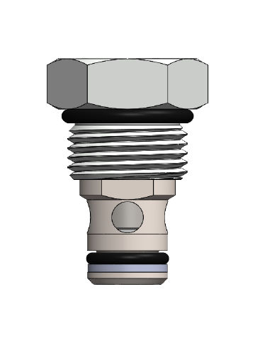 Poppet check valve - CV08-P0 - Hydrabase - cartridge / screw-in / spring