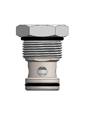 Poppet check valve - CV16-P0 - Hydrabase - cartridge / G / screw-in