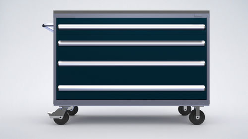 Storage cabinet - Genesis Packaging Technologies - on casters / with drawer / steel