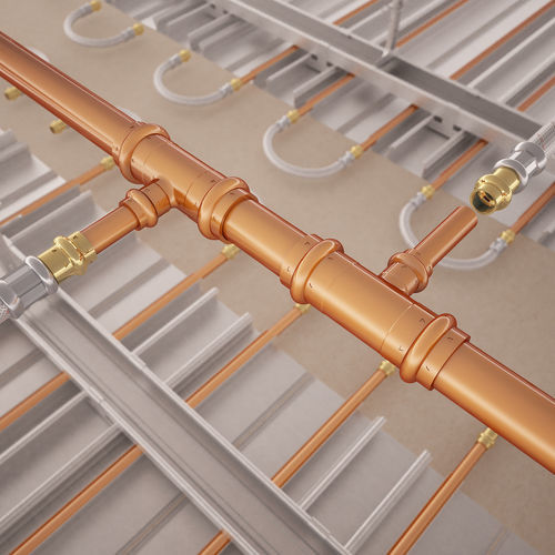 Oxygen hose - PlafoTube® PK - Lindner Group - brass / fire protection / cooling