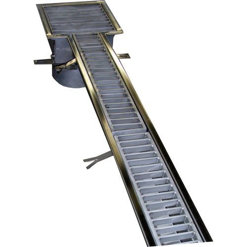 Stainless steel drainage channel - Schweyer - sloped / custom-made