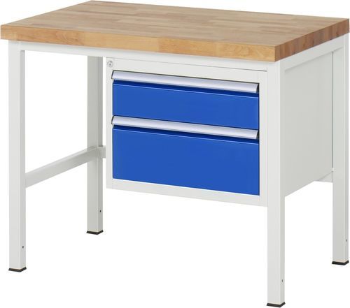 Beech workbench - 8123 - RAU - with drawer / 2-drawer