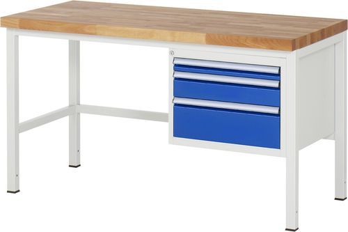 Beech workbench - 8126 - RAU - 3-drawer / with cabinet