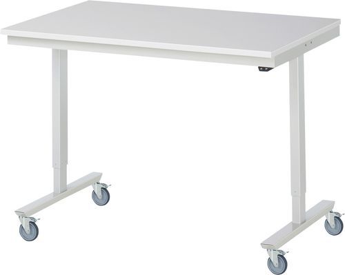 Steel workbench - 08-AT-125-080-M-4LF - RAU - for workshops / mobile / height-adjustable