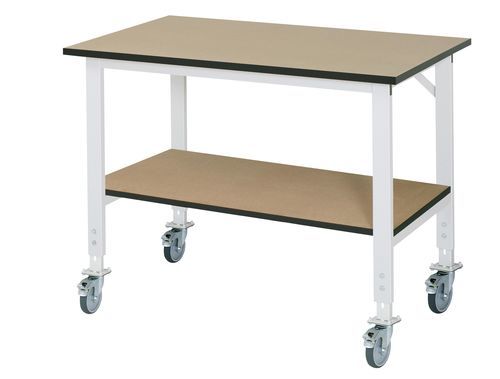 Steel workbench - 06-625F80-12-KM01.12 - RAU - mobile / disassemblable / height-adjustable