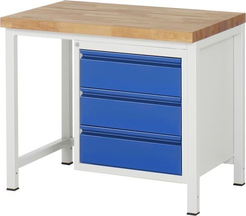 Beech workbench - 8157 - RAU - with cabinet / 3-drawer / with drawer