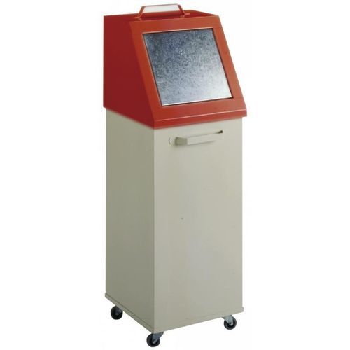 Steel waste bin - 16/WB120-F - KLW LUTZ - for recycling / with lid / 4-wheel