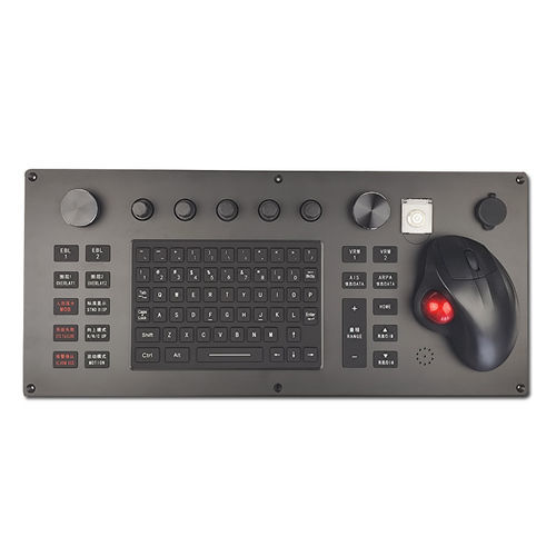 Panel-mount keyboard - KH-Radar-Key-01-480 - Kehang Technology - membrane / 78-key / with trackball