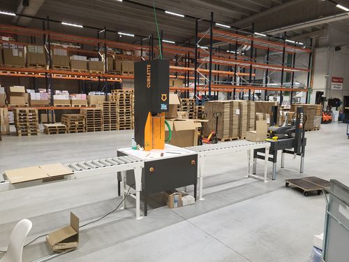 RSC height reduction packaging machine - Cubilette type C4-GF - Durrenberg - semi-automatic / continuous / for box height reduction