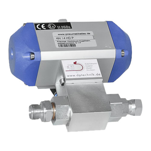 Pneumatic ball valve actuator - DP-K-008-00000 series  - Dosier- und Prüftechnik GmbH - rotary / stainless steel / ball