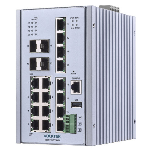 Managed ethernet switch - 9560-16GT4XS-I - Volktek - 16 ports / layer 2 / gigabit