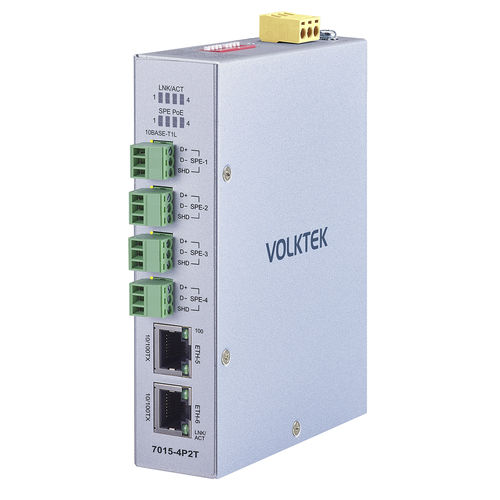 Unmanaged switch - 7015-4P2T-T1L - Volktek - 6 ports / EtherNet/IP / IP40