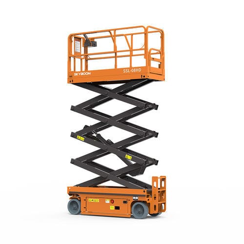 Wheeled scissor lift - SSL-08HD - Changsha Skyboom Heavy Industry - self-propelled / battery-powered / indoor/outdoor