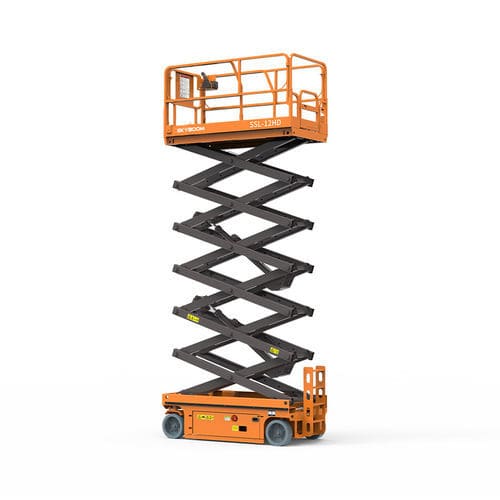 Wheeled scissor lift - SSL-12HD - Changsha Skyboom Heavy Industry - self-propelled / battery-powered / indoor/outdoor