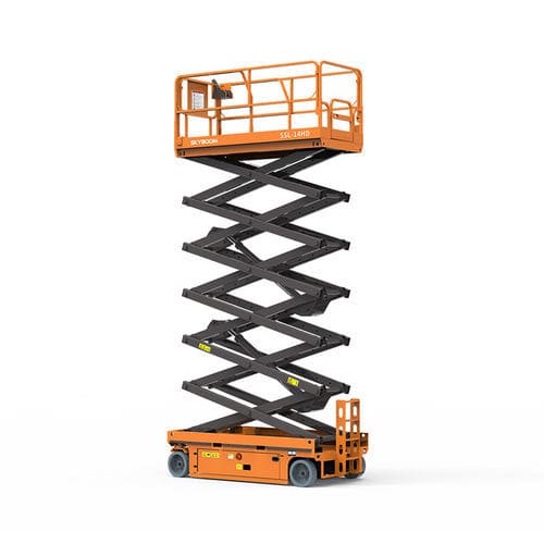 Wheeled scissor lift - SSL-14HD - Changsha Skyboom Heavy Industry - self-propelled / battery-powered / indoor/outdoor