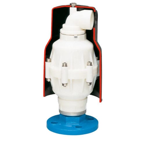 Gas relief valve - 9874 - Hawle - for water / flange / corrosion-resistant