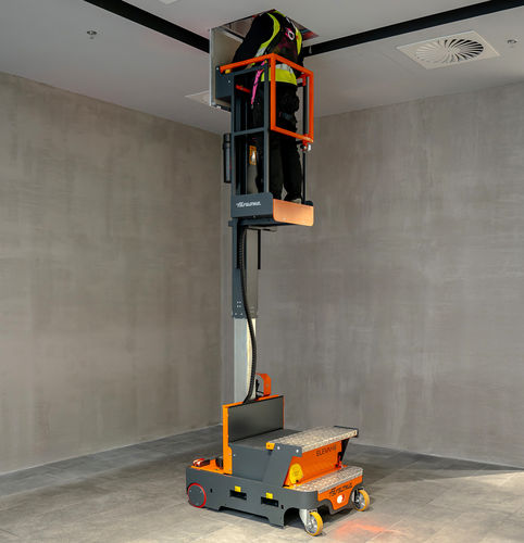 Mobile lift platform - E6 SMALL BASKET - Elevah - electric / for very narrow aisles / compact