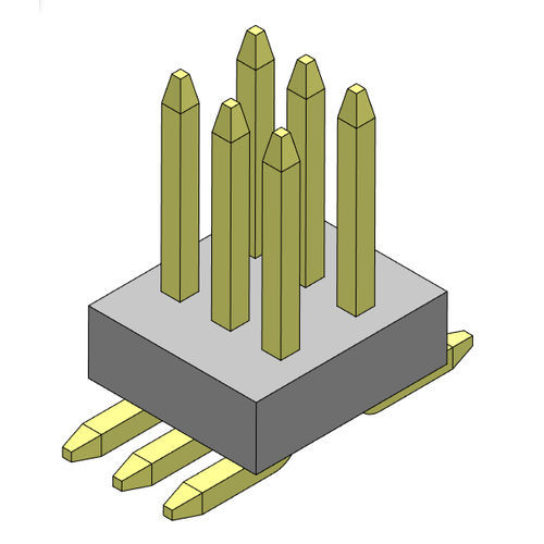 Male pin header - CMA2E211 series - HITALTECH SA - double-row / SMT / 0.80 mm (0.031")