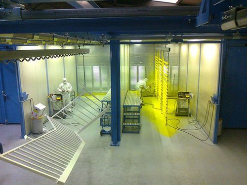 Part powder coating booth - INDUSTRIE SYSTEMES - ATEX / custom-made