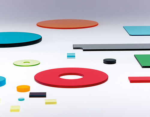 Colored optical filter - OPTICS CONCEPT - round / custom / glass