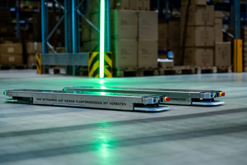 AGV pallet truck - Filics GmbH - battery-powered / for warehouse / compact