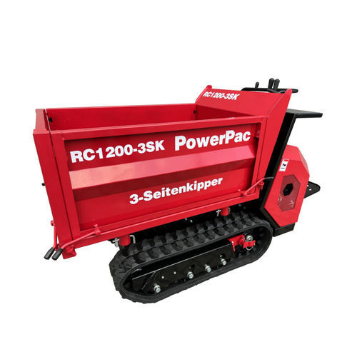 Crawler mini dumper - RC1200-3SK - PowerPac Baumaschinen GmbH - gasoline / side-unloading / lift-skip