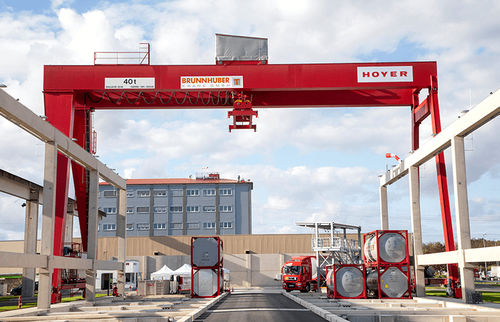 Rail-mounted gantry crane - Brunnhuber Krane GmbH - for warehouse