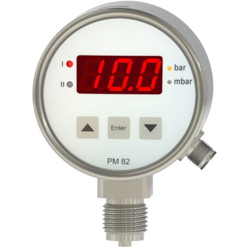 Pressure gauge with LED display - PM82 - Nöding Messtechnik - stainless steel / 4-20 mA / analog output