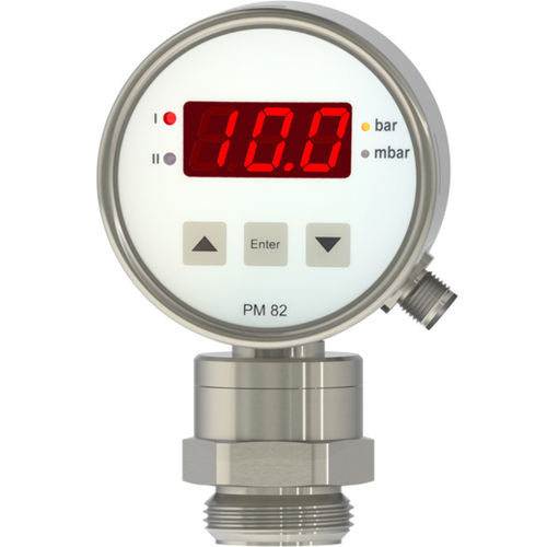 Pressure gauge with LED display - PM82-3 - Nöding Messtechnik - stainless steel / 4-20 mA / analog output