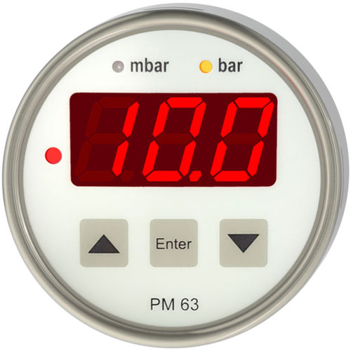 Pressure gauge with LED display - PM63 - Nöding Messtechnik - stainless steel / 4-20 mA / analog output