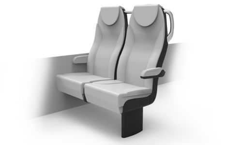 Classical train seat - NJT-ML1 - Khrome - multilevel train / foam / double