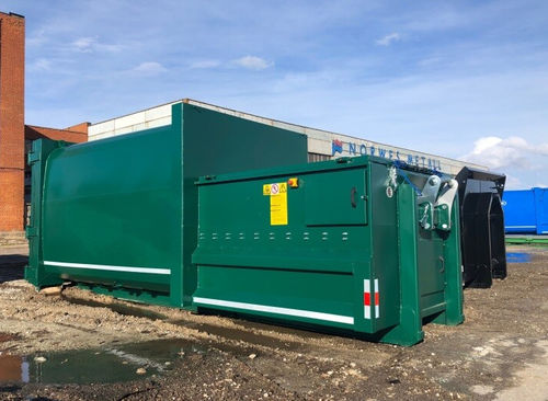 Cardboard compactor - EMC MEGA - Ecopress group - mobile / hydraulic / side-loading