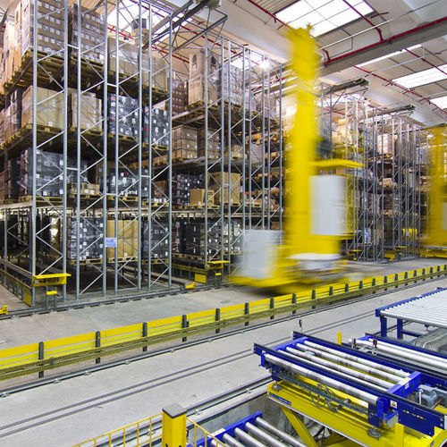 Storage warehouse rack system - Dalmine LS - with shelves / shuttle / compact