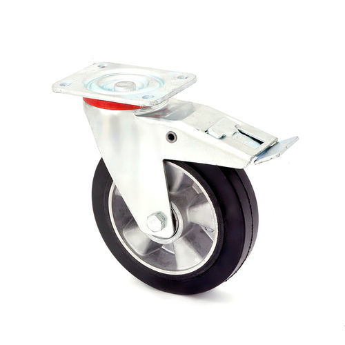 Wheel with solid tire - LCW/F3/125/KDS-N – 200 kg - MARBA - rubber / ball bearing / sheet